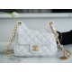 CHANEL 23C Early Spring Resort Collection Flap Bag White Small Glossy Wrinkled Calfskin  