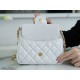 CHANEL 23C Early Spring Resort Collection Flap Bag White Small Glossy Wrinkled Calfskin  