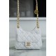 CHANEL 23C Early Spring Resort Collection Flap Bag White Small Glossy Wrinkled Calfskin  