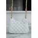 CHANEL 23C Early Spring Resort Collection Flap Bag White Small Glossy Wrinkled Calfskin  