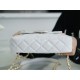 CHANEL 23C Early Spring Resort Collection Flap Bag White Small Glossy Wrinkled Calfskin  