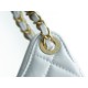 CHANEL 23C Early Spring Resort Collection Flap Bag White Small Glossy Wrinkled Calfskin  