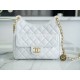 CHANEL 23C Early Spring Resort Collection Flap Bag White Medium Glossy Wrinkled Calfskin  