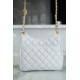 CHANEL 23C Early Spring Resort Collection Flap Bag White Medium Glossy Wrinkled Calfskin  