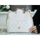 CHANEL 23C Early Spring Resort Collection Flap Bag White Medium Glossy Wrinkled Calfskin  