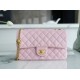 CHANEL 23S Camellia Adjustable Buckle CF Small Sakura Pink Lambskin  