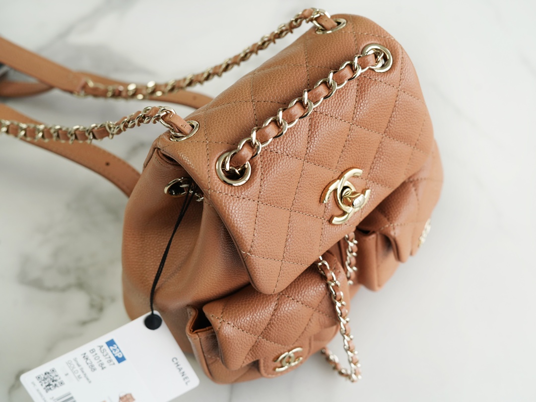 CHANEL 23P New Duma Backpack Mini Caramel Calfskin  