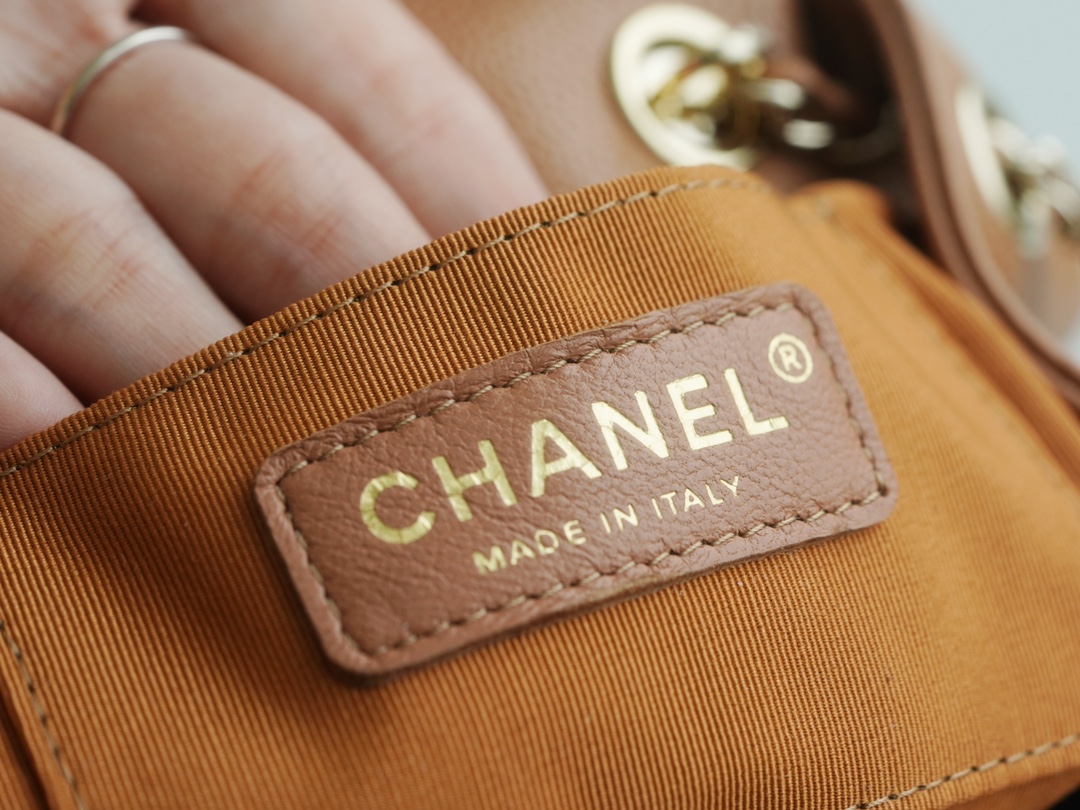 CHANEL 23P New Duma Backpack Mini Caramel Calfskin  