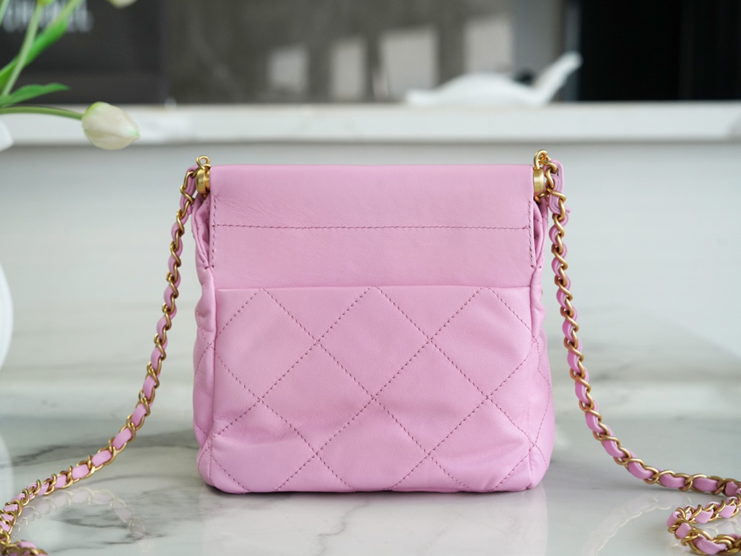 Chanel 23P Mini 22 Bag Small Fortune Bag Pink Lambskin