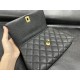 Cocohandle Solid Color Calfskin Handle Black Gold Small  