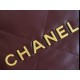 CHANEL 22P Handbag Wine Red Small  