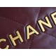 CHANEL 22P Handbag Wine Red Small  