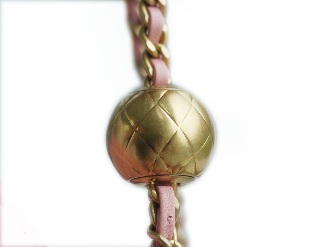 Chanel Metal Ball Square Bag Pink Lambskin  