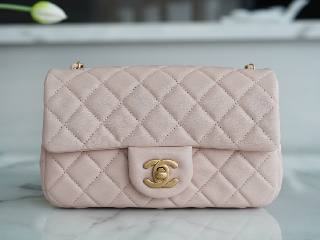 Chanel Metal Ball Square Bag Sakura Pink Lambskin  