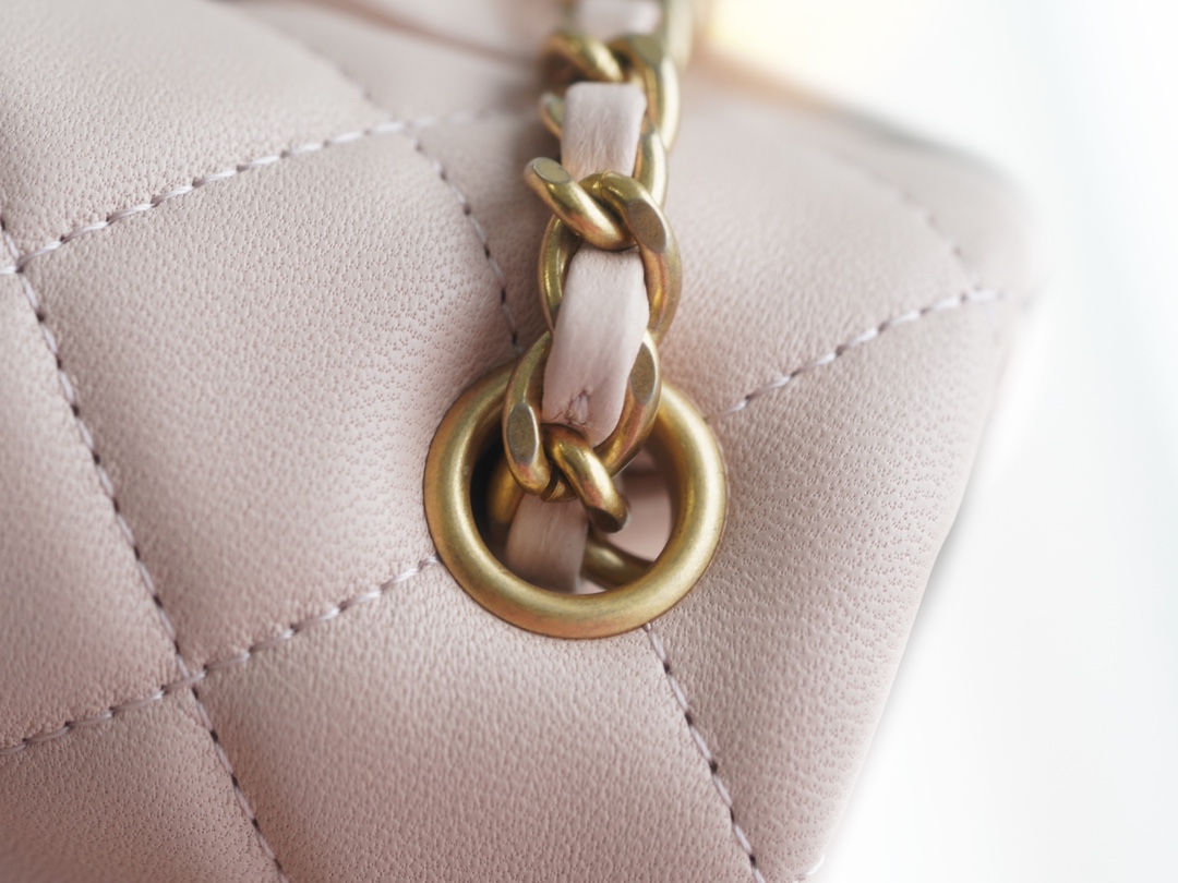 Chanel Metal Ball Square Bag Sakura Pink Lambskin  