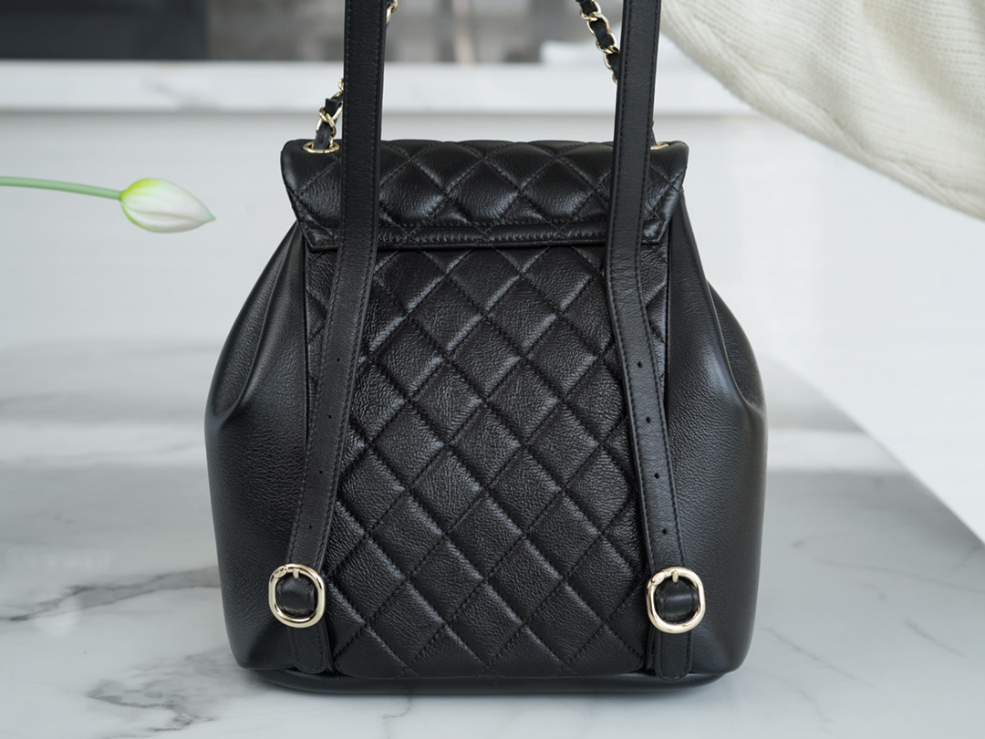 CHANEL 23C New Duma Backpack Black Large  