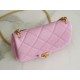 CHANEL 23P Spring/Summer New Heart Adjustable Buckle Square Bag Pink Pebbled Calfskin  