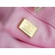 CHANEL 23P Spring/Summer New Heart Adjustable Buckle Square Bag Pink Pebbled Calfskin  