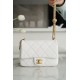 CHANEL 23P Spring/Summer New Heart Adjustable Buckle Square Bag White Calfskin