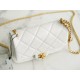 CHANEL 23P Spring/Summer New Heart Adjustable Buckle Square Bag White Calfskin