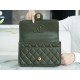 CHANEL 22K Messenger Tofu Bag Large Olive Green Calfskin  