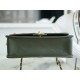 CHANEL 22K Messenger Tofu Bag Large Olive Green Calfskin  