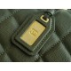 CHANEL 22K Messenger Tofu Bag Large Olive Green Calfskin  