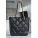 CHANEL 22B 19BAG Tote Black and Gold Small Lambskin  