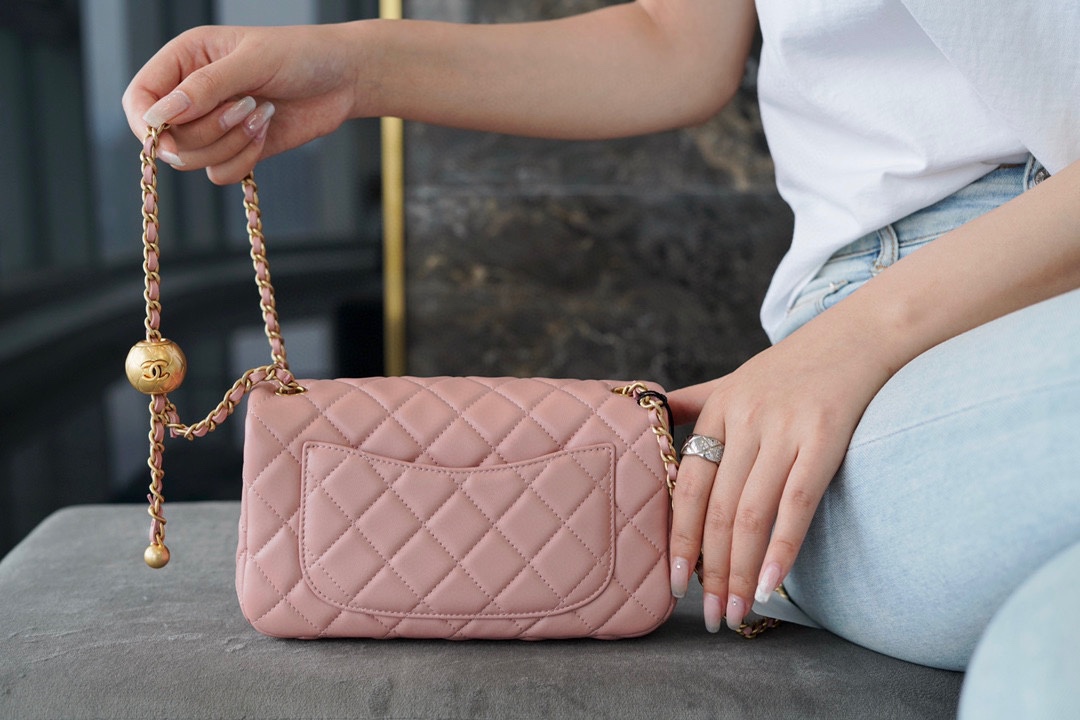 Chanel Metal Ball Square Chunky Bag Dried Rose Pink  