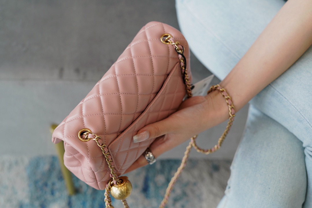 Chanel Metal Ball Square Chunky Bag Dried Rose Pink  