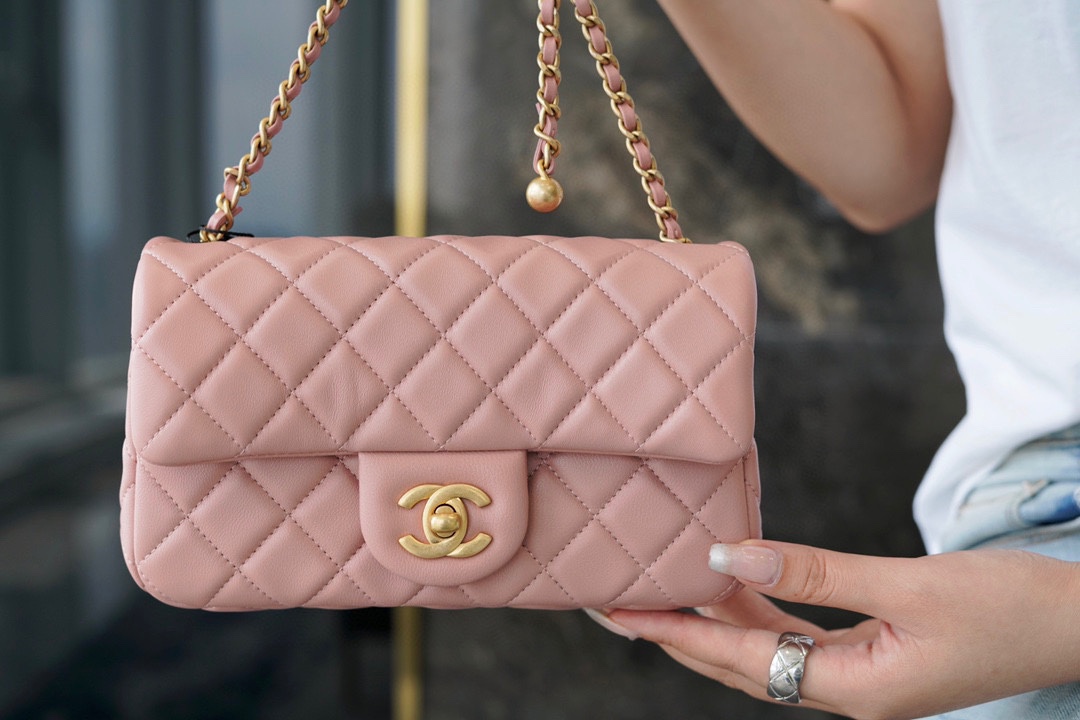 Chanel Metal Ball Square Chunky Bag Dried Rose Pink  