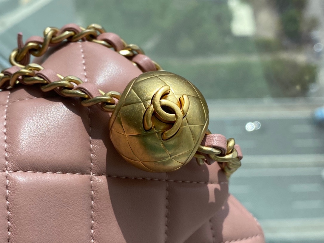 Chanel Metal Ball Square Chunky Bag Dried Rose Pink  