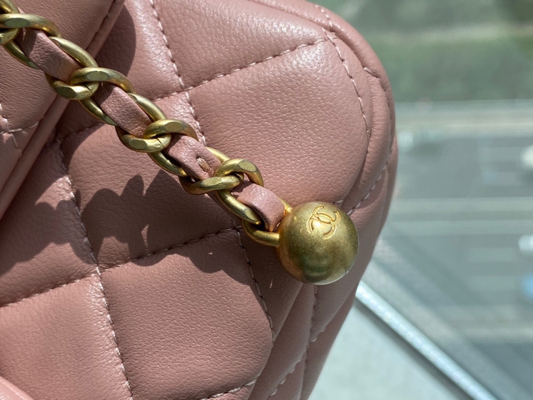 Chanel Metal Ball Square Chunky Bag Dried Rose Pink  