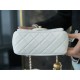 Chanel Metal Ball Square Chunky Bag White Small Lambskin  