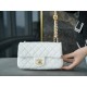 Chanel Metal Ball Square Chunky Bag White Lambskin  