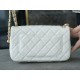 Chanel Metal Ball Square Chunky Bag White Lambskin  