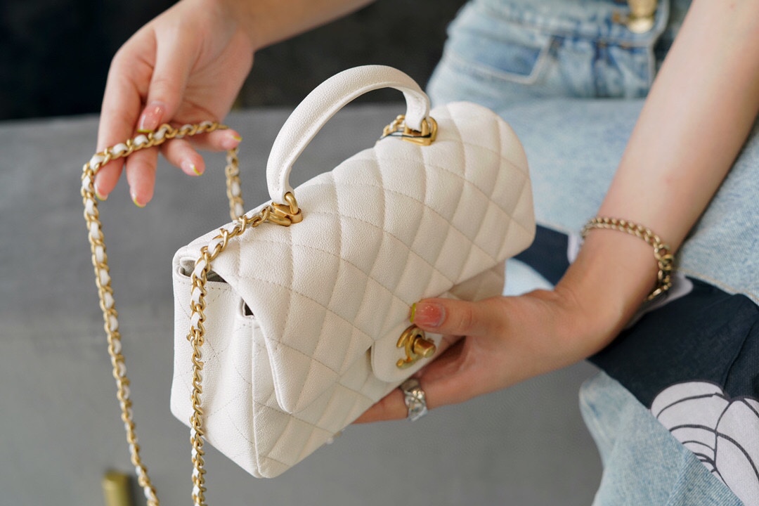 CHANEL 2021 SS Spring/Summer New Handle CF Mini White  