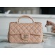 CHANEL 2021 SS Spring/Summer New Handle CF Mini Milk Tea Apricot with Light Gold  