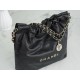 CHANEL 22P Handbag Black and Gold Caviar Leather  