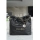 CHANEL 22P Handbag Black and Gold Caviar Leather  