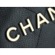 CHANEL 22P Handbag Black and Gold Caviar Leather  