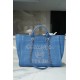 CHANEL 23P Maxi Shopping Bag Blue Calfskin  