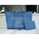 CHANEL 23P Maxi Shopping Bag Blue Calfskin  