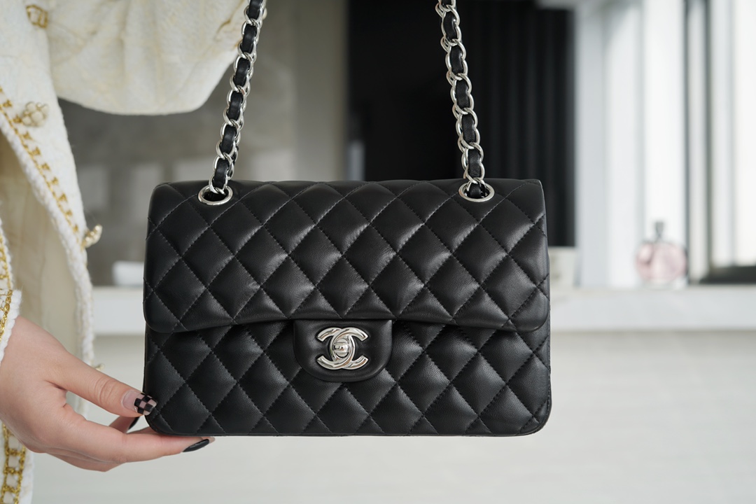 Classic Flap Classic Flap Black and Silver Small Lambskin  