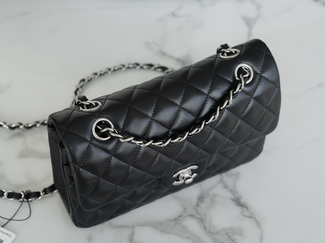 Classic Flap Classic Flap Black and Silver Small Lambskin  