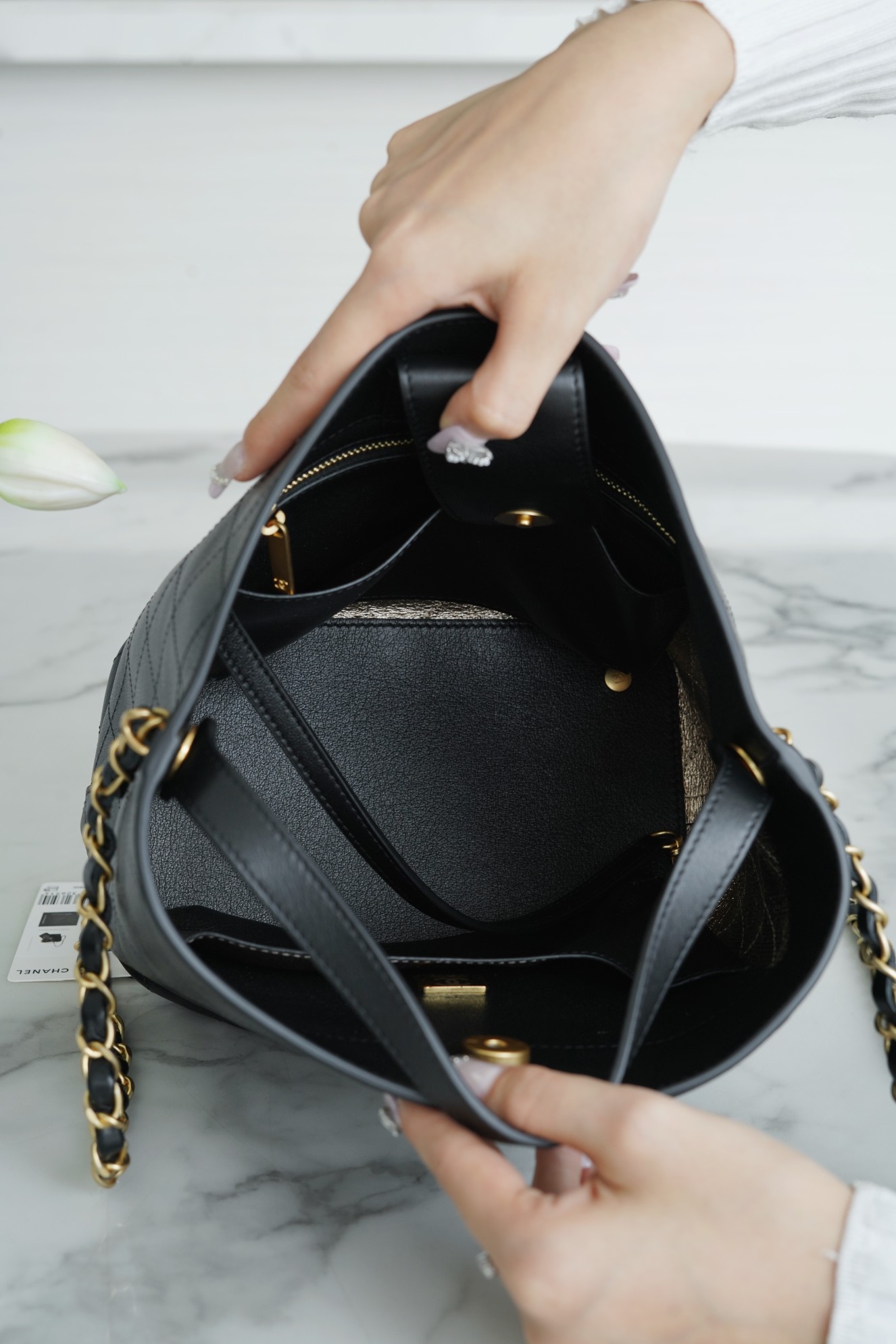 CHANEL 22B Bucket Bag Calfskin  