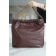 CHANEL Crinkled 22 Handbag Medium Coffee Brown  