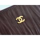 CHANEL Crinkled 22 Handbag Medium Coffee Brown  