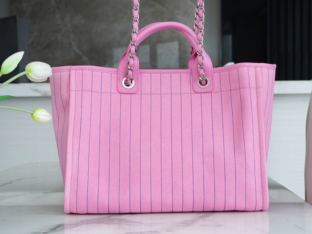 CHANEL 23P Spring/Summer New Maxi Shopping Bag Pink Calfskin  