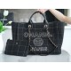 CHANEL 23P Maxi Shopping Bag Black Calfskin  